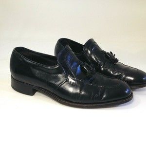 Vintage Florsheim Imperial Men's Black Dress Shoes 8.5 D Tassel Loafers 766502